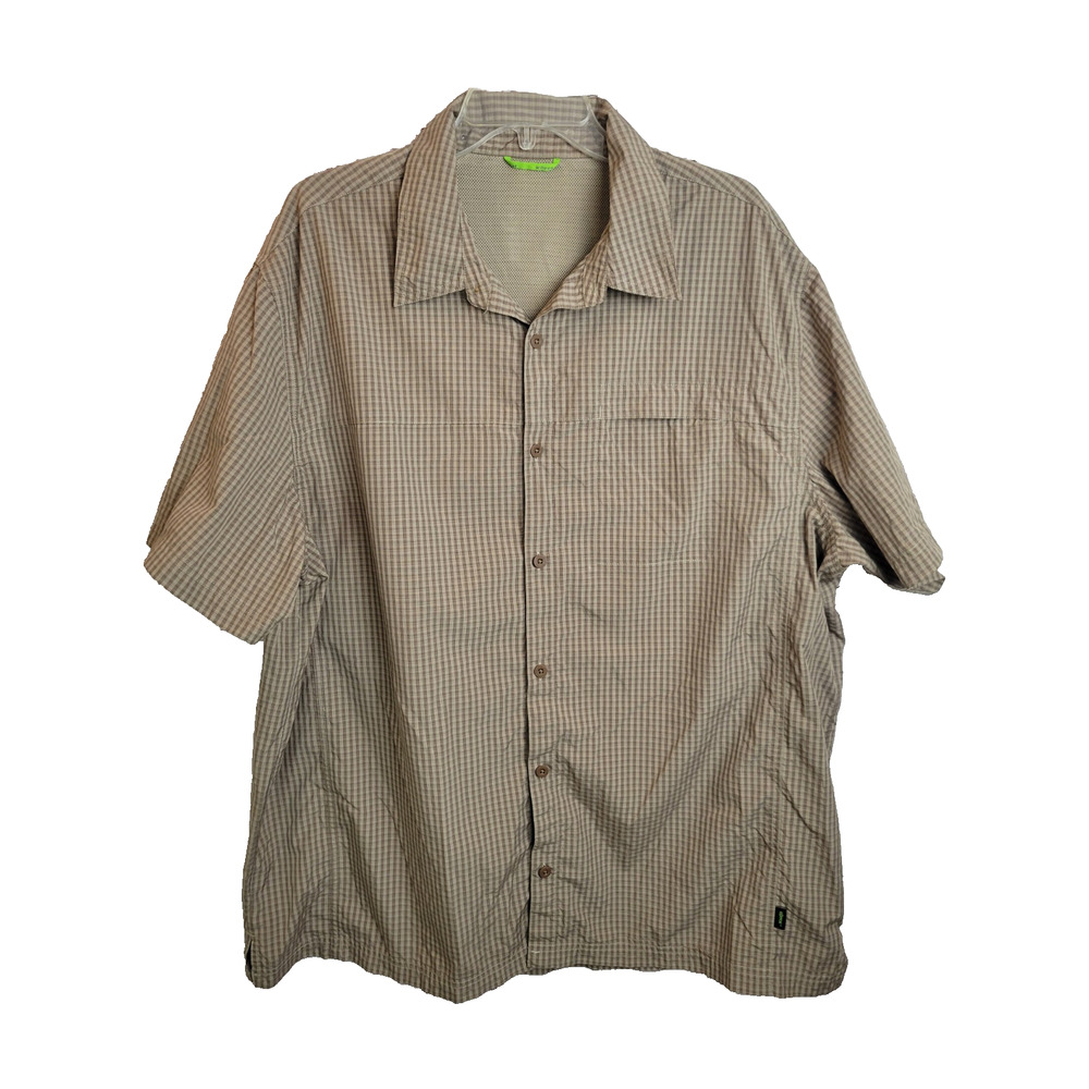 Koppen Brown Check Vented Outdoor Hunt Fishing Button Down Shirt Men's Size XXL‎